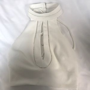 White lace crop top (M)